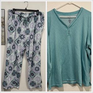 Croft & Barrow Blue Floral Pajama Set